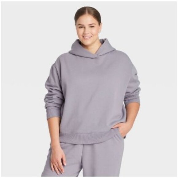 A New Day Women's Plus Size Hooded Sweatshirt  Dark Gray 2X - Picture 1 of 3